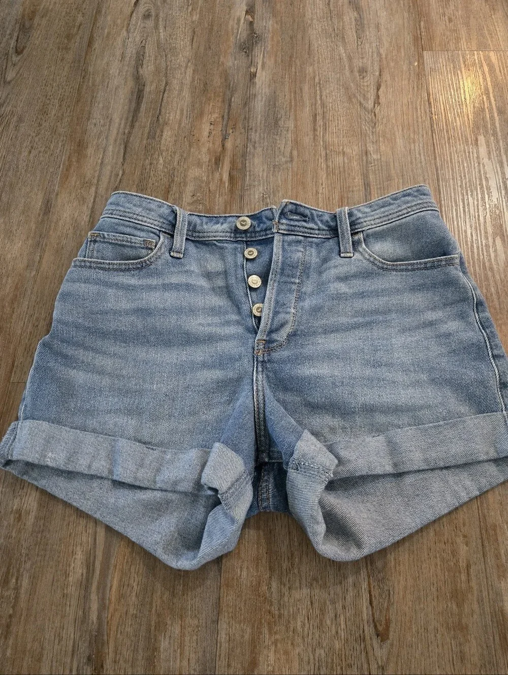 Hollister High-Rise Denim Mom Shorts